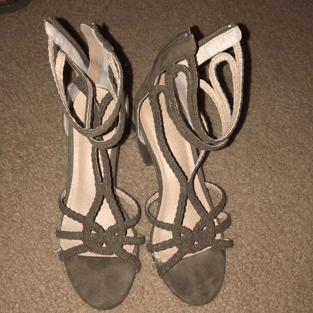 Olive green small heels